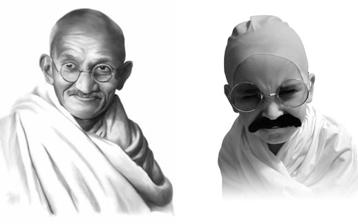 Gandhi y Jorge muy en su papel